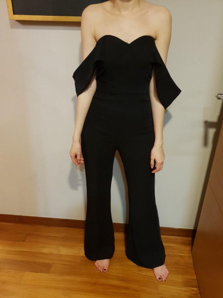 Black Bustier Jumpsuit Love Bonito bg Asos Doublewoot Bebe Three Floor Women S Fashion Clothes Rompers Jumpsuits On Carousell