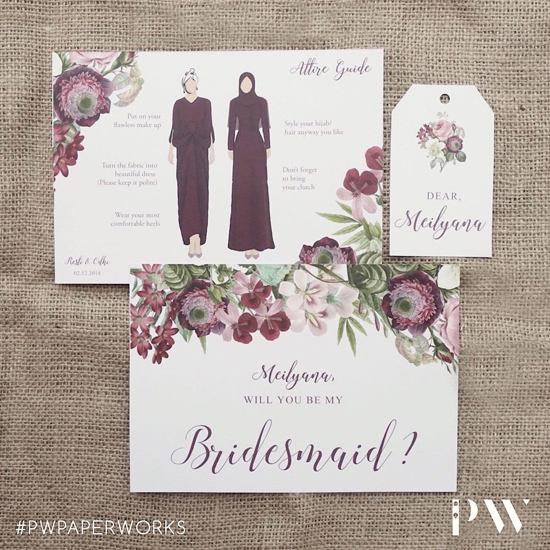 Bridesmaid Card (or groomsman card), Tiket & Voucher, Kartu Hadiah