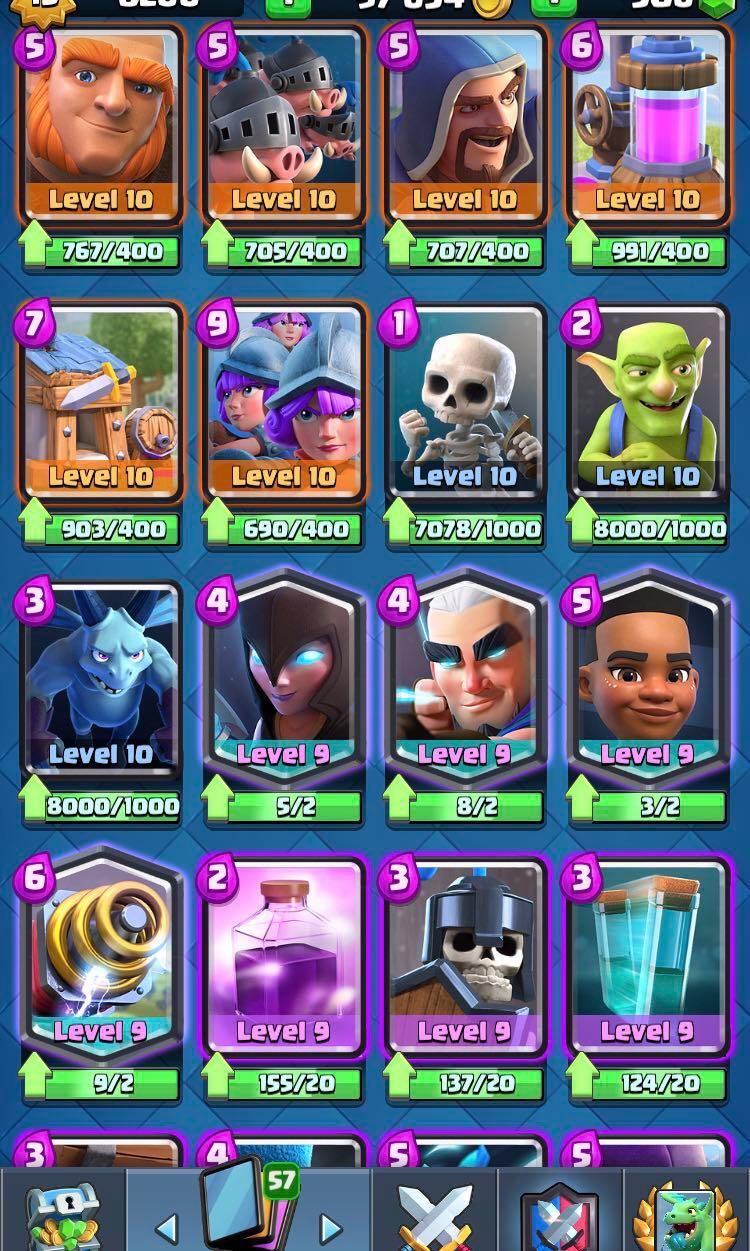 Clash Royale log bait Max account KT-14, Lvl-50 Stacked Account Arena 19