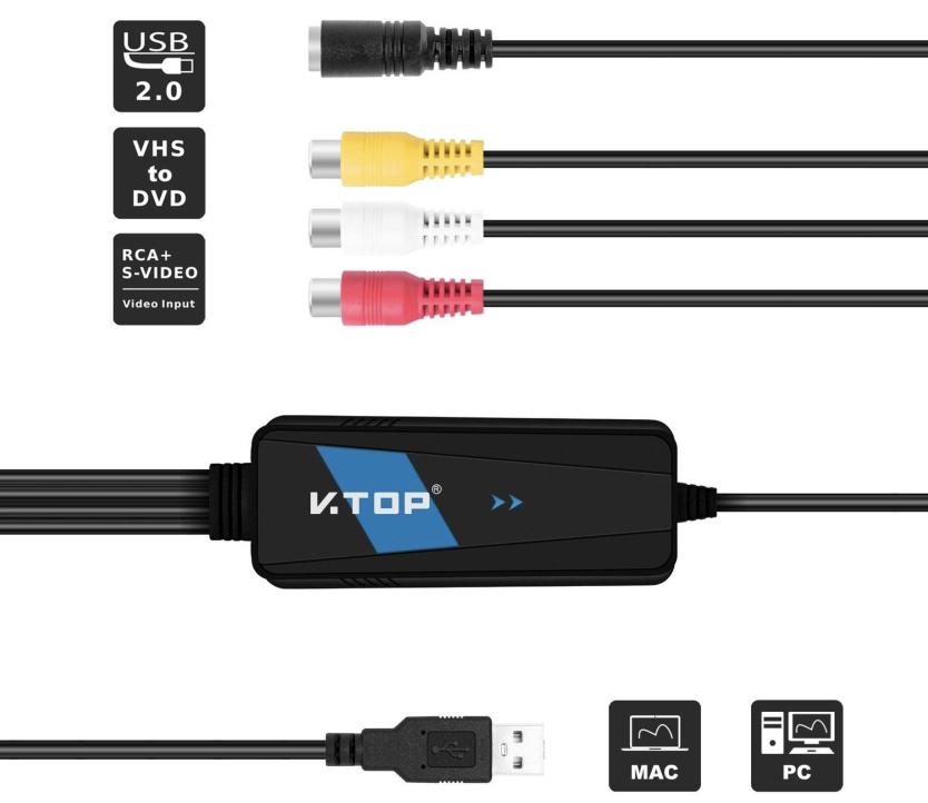 (E2331) Digitise Video Grabber Windows 10 USB Video Capture Card VHS