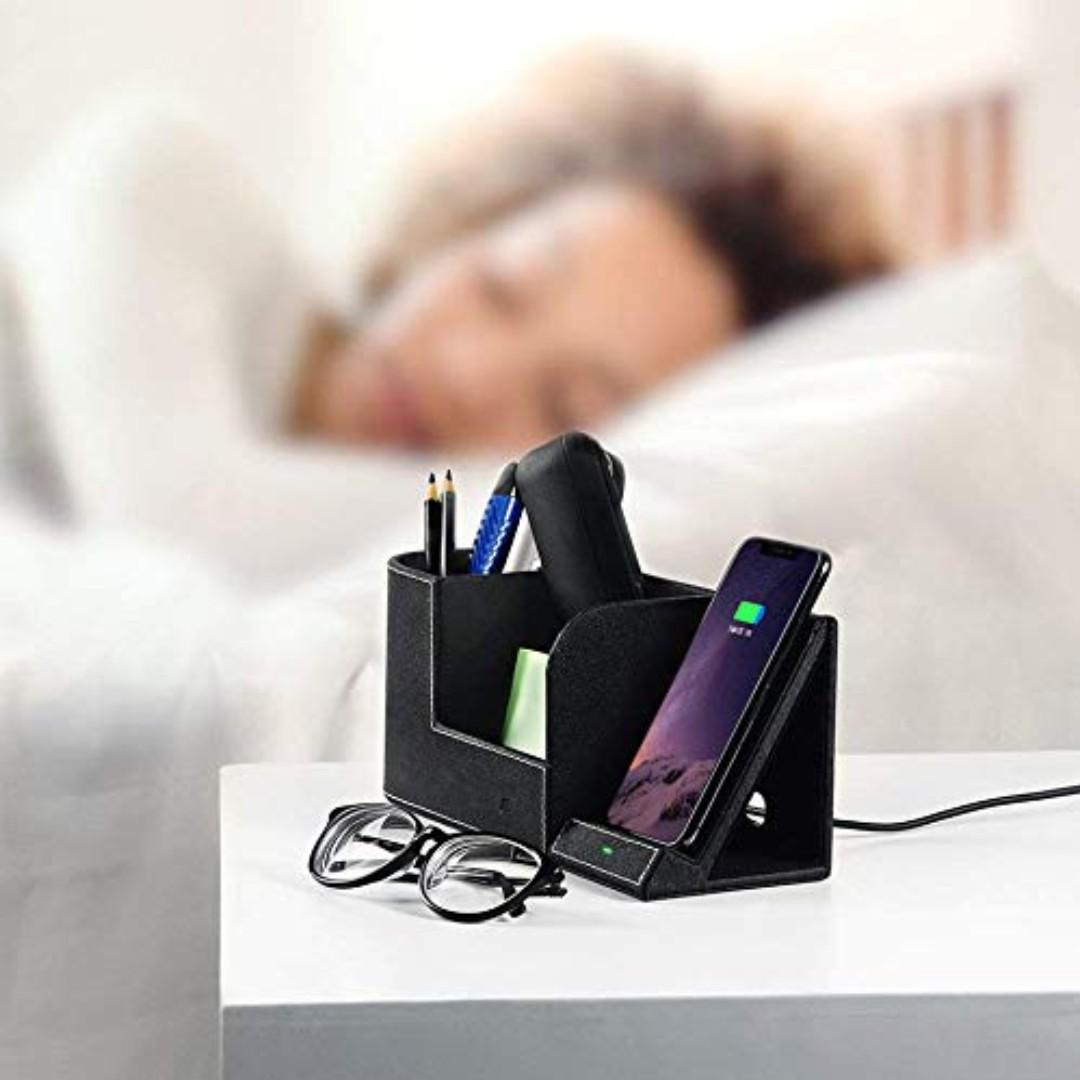 Easyacc Wireless Charger With Desk Organizer Wireless Charging Station For Iphone X 8 Plus And Samsung S7 Edge S8 Plus S9 Plus Note 8 And More Storage Caddy Pen Pad Holder Electronics