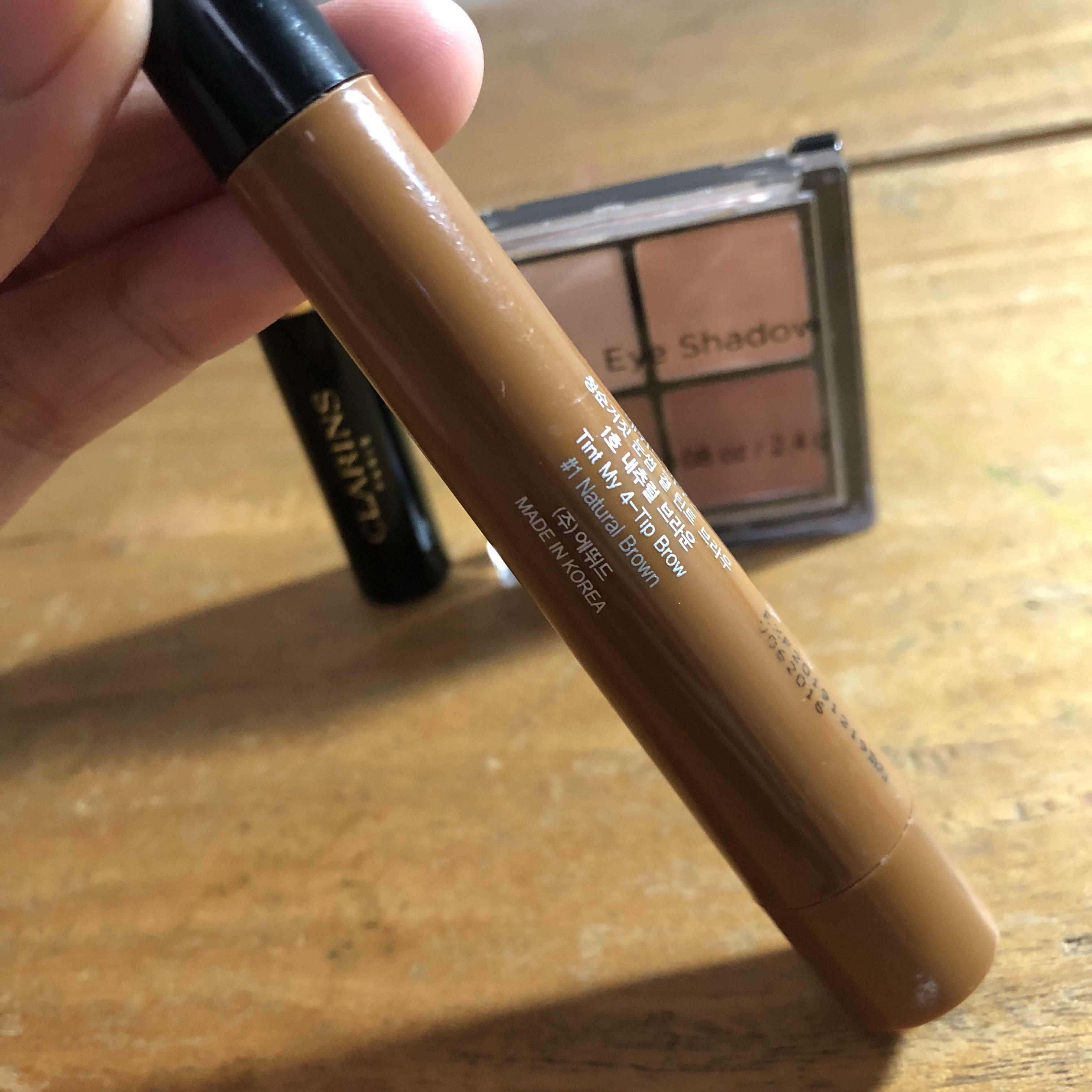 Eye Make up Set (Category: Makeup) located in Binan City. Submitted by adressmnl (Listing ID 233562505, Image 2). Description: Etude House eyebrow tip tint in natural brown #1 90% full Clarins wonder perfect mascara in black 60% full BC quad eyeshadow 95% full ₱550 SOLD AS SET .