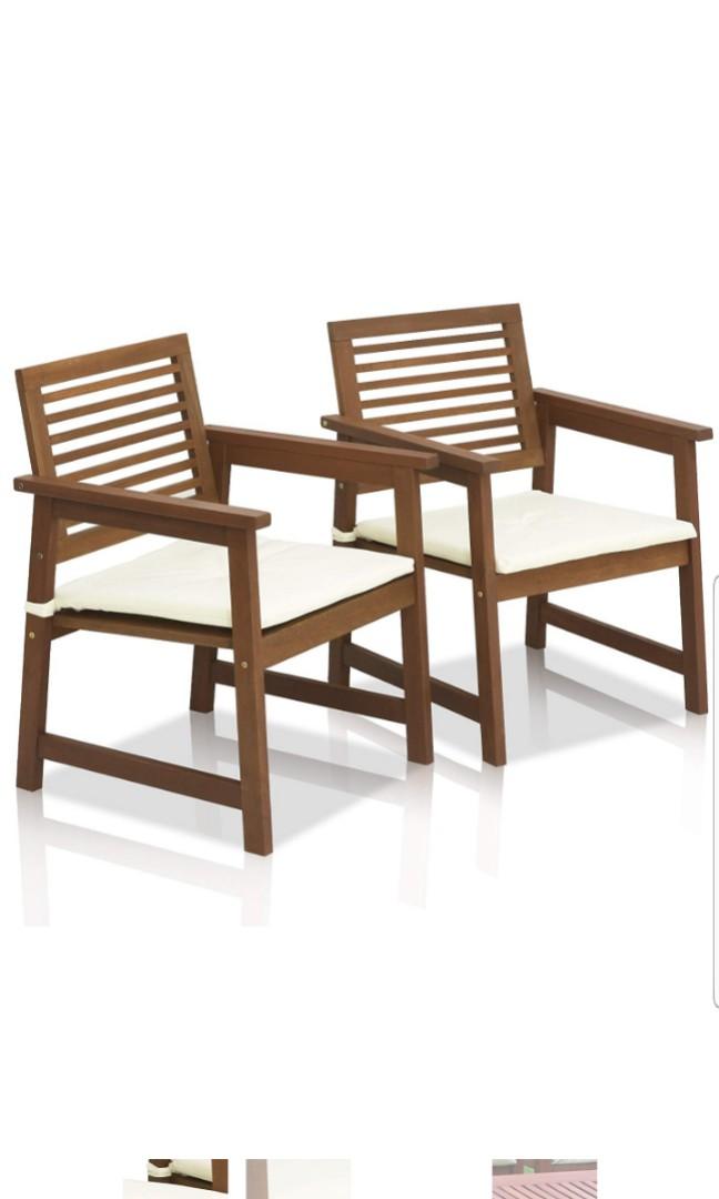 Furinno FG161167 Tioman Hardwood Patio Furniture Outdoor Bench in Teak Oil