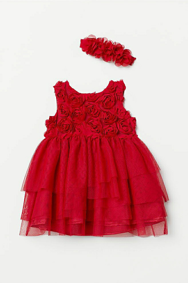 Red rose dress new arrivals for baby girl