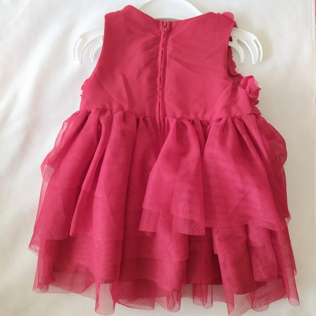 Red rose dress for baby girl store