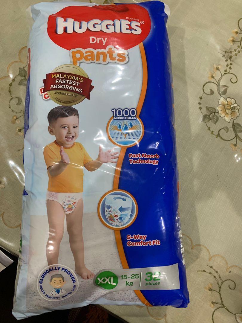 Huggies Dry Pants XXL, Babies & Kids, Bathing & Changing, Diapers & Baby  Wipes on Carousell