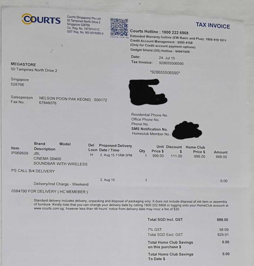 JBL Cinema SB400 Soundbar Speaker Black, Subwoofer not working