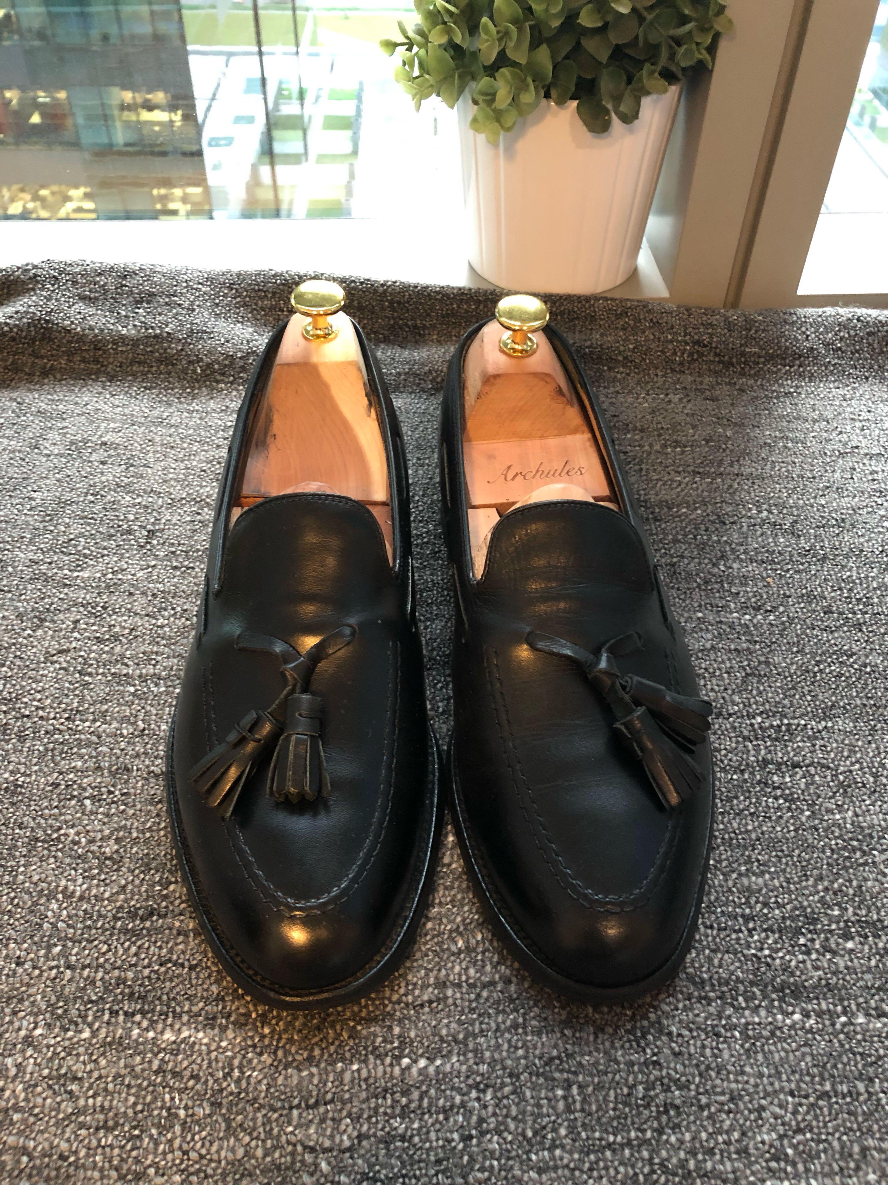 mens black tassel loafers uk