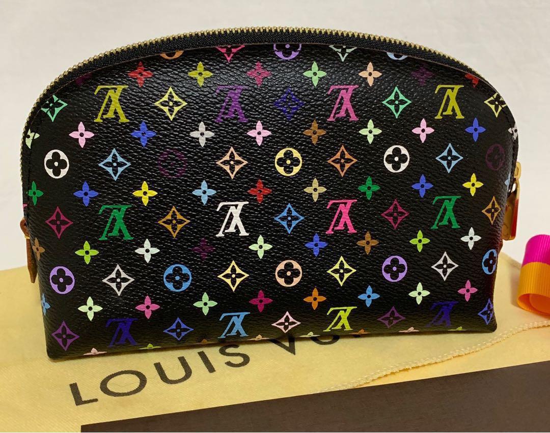 Auth Louis Vuitton Monogram Multi Color Pochette Cosmetic Pouch