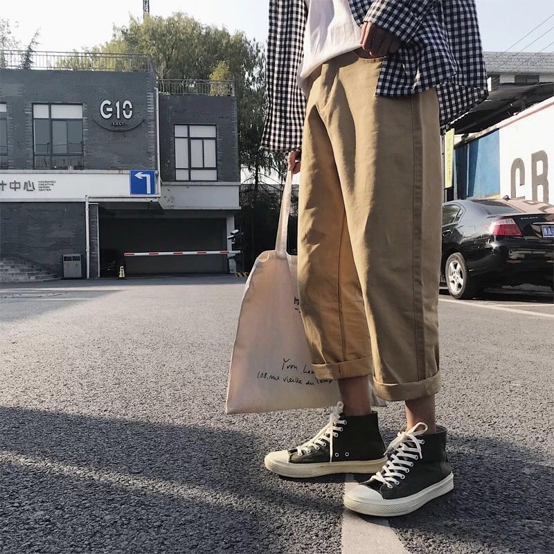 korean cargo pants mens