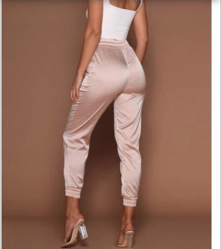 Meshki satin joggers clearance