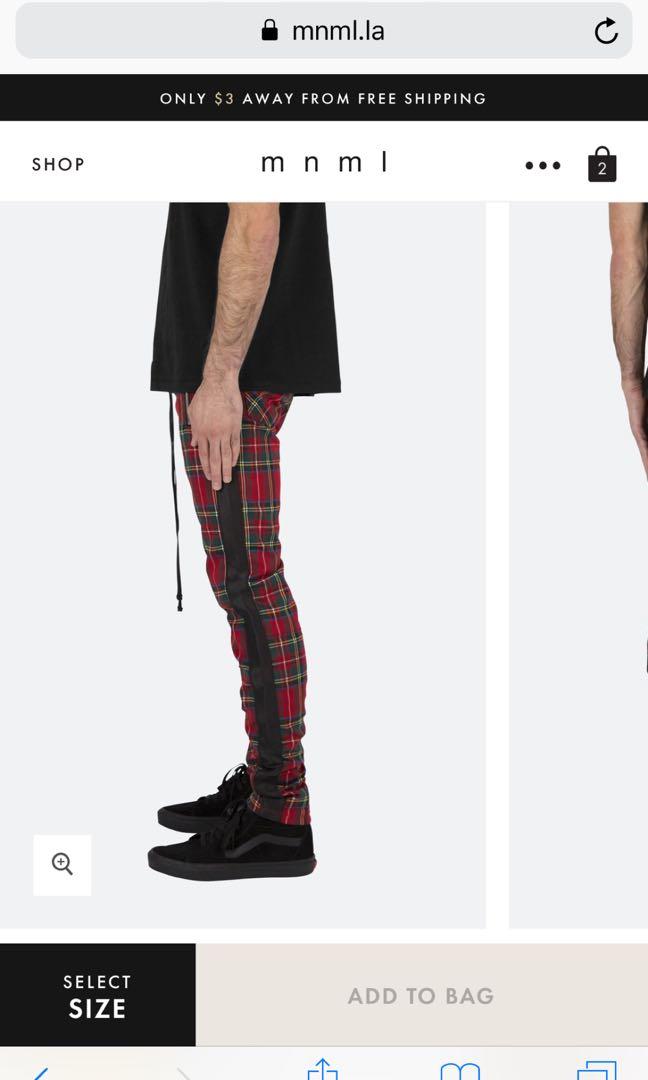 Mnml tartan pants on sale