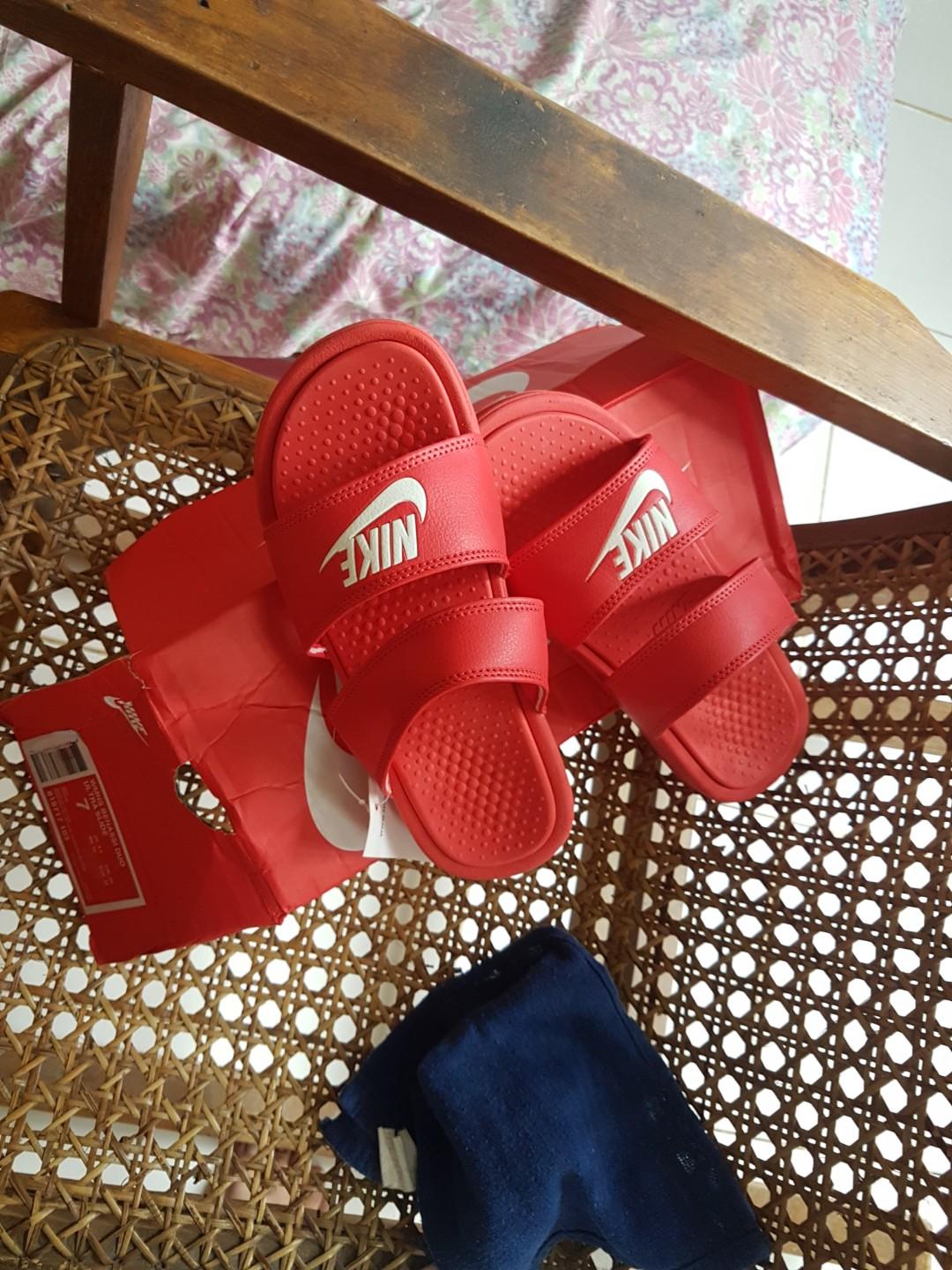 Nike benassi duo ultra slide red clearance