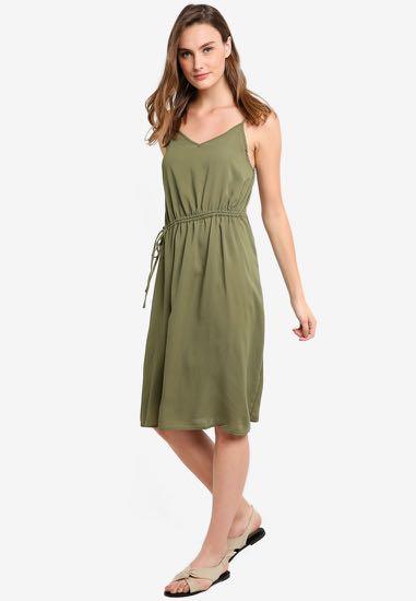 olive green midi dress
