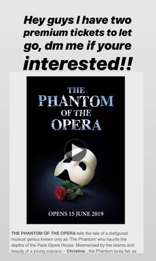 Phantom Of The Opera Istana Budaya Tickets Vouchers Event Tickets On Carousell