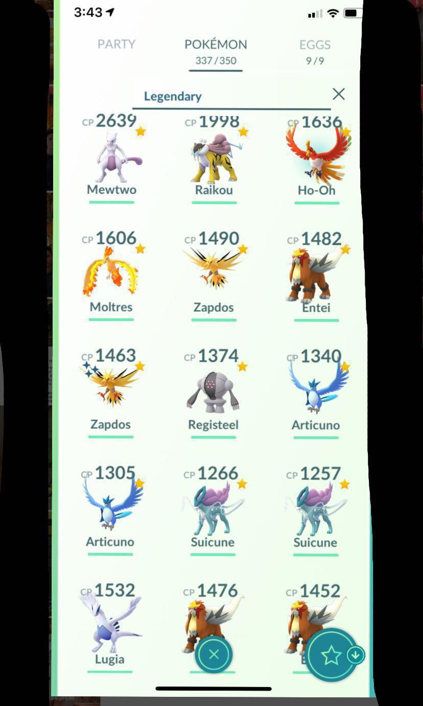 Pokemon Go Legendary Pokemon Updated Regularly Toys Games Video Gaming In Game Products On Carousell