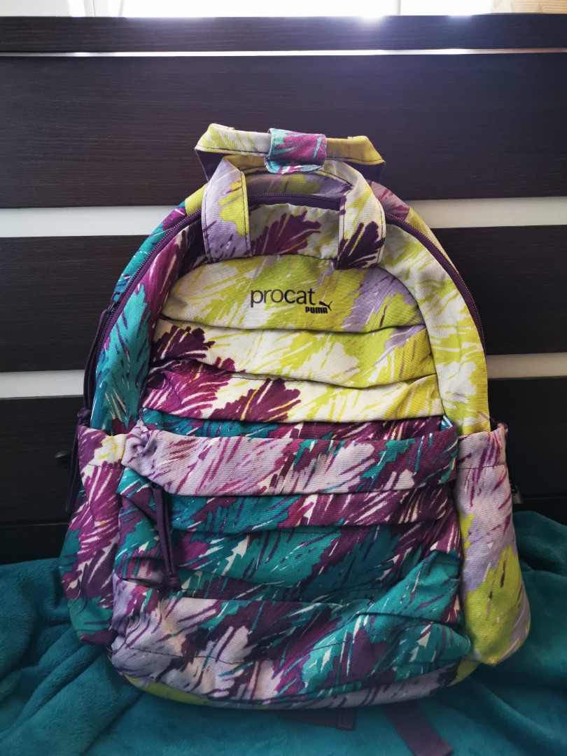 Puma ProCat Pink Gray Travel Bag, Sports Bag, School Bag, Book Bag, Backpack  | eBay