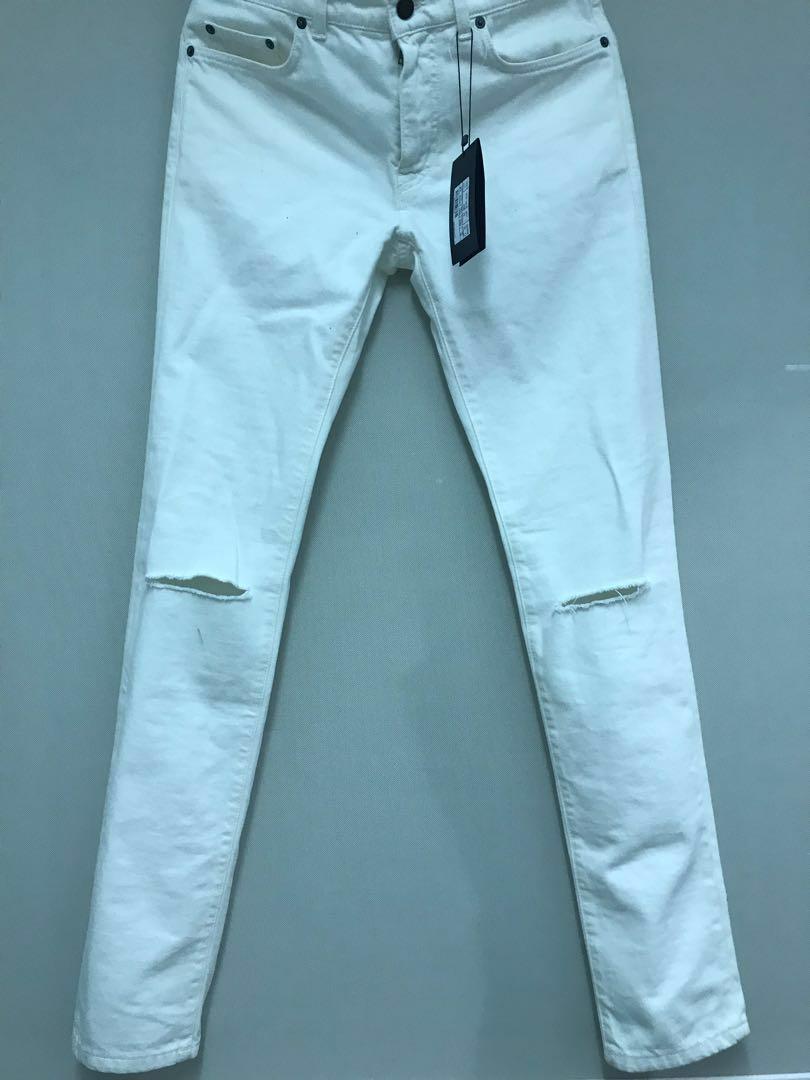 saint laurent white jeans