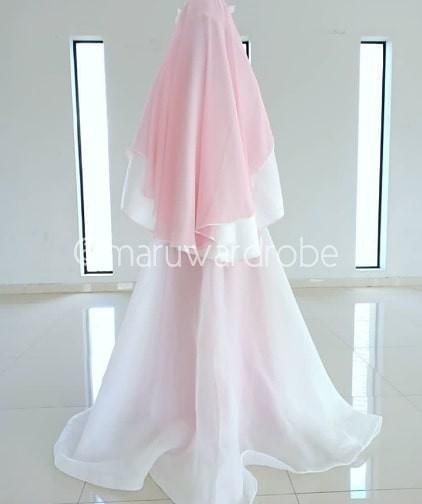 Sewa Gaun Pernikahan Syar I Muslimah Dengan Cadar Niqab Lengkap Dress Walimatul Ursy Pink Putih Susu Barang Mewah Pakaian Di Carousell