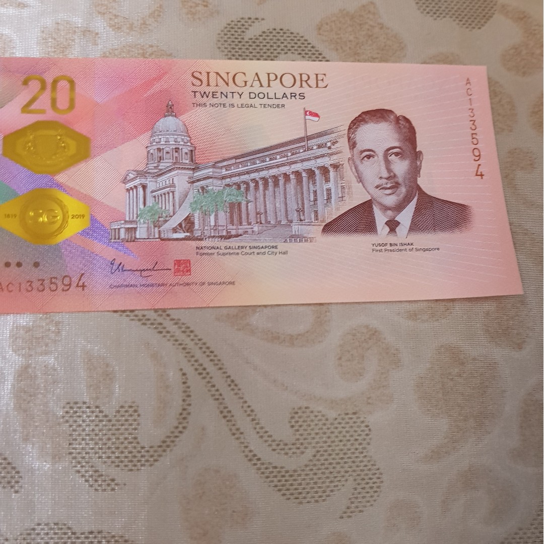 Singapore bicentennial $20 note, Hobbies & Toys, Memorabilia ...