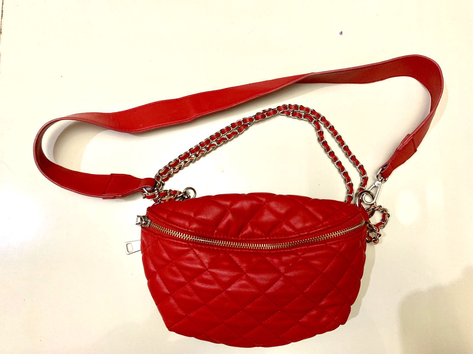 steve madden red belt bag
