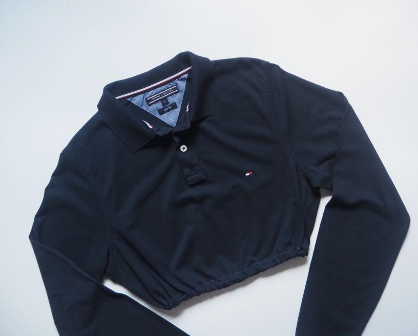 tommy hilfiger long sleeve crop top