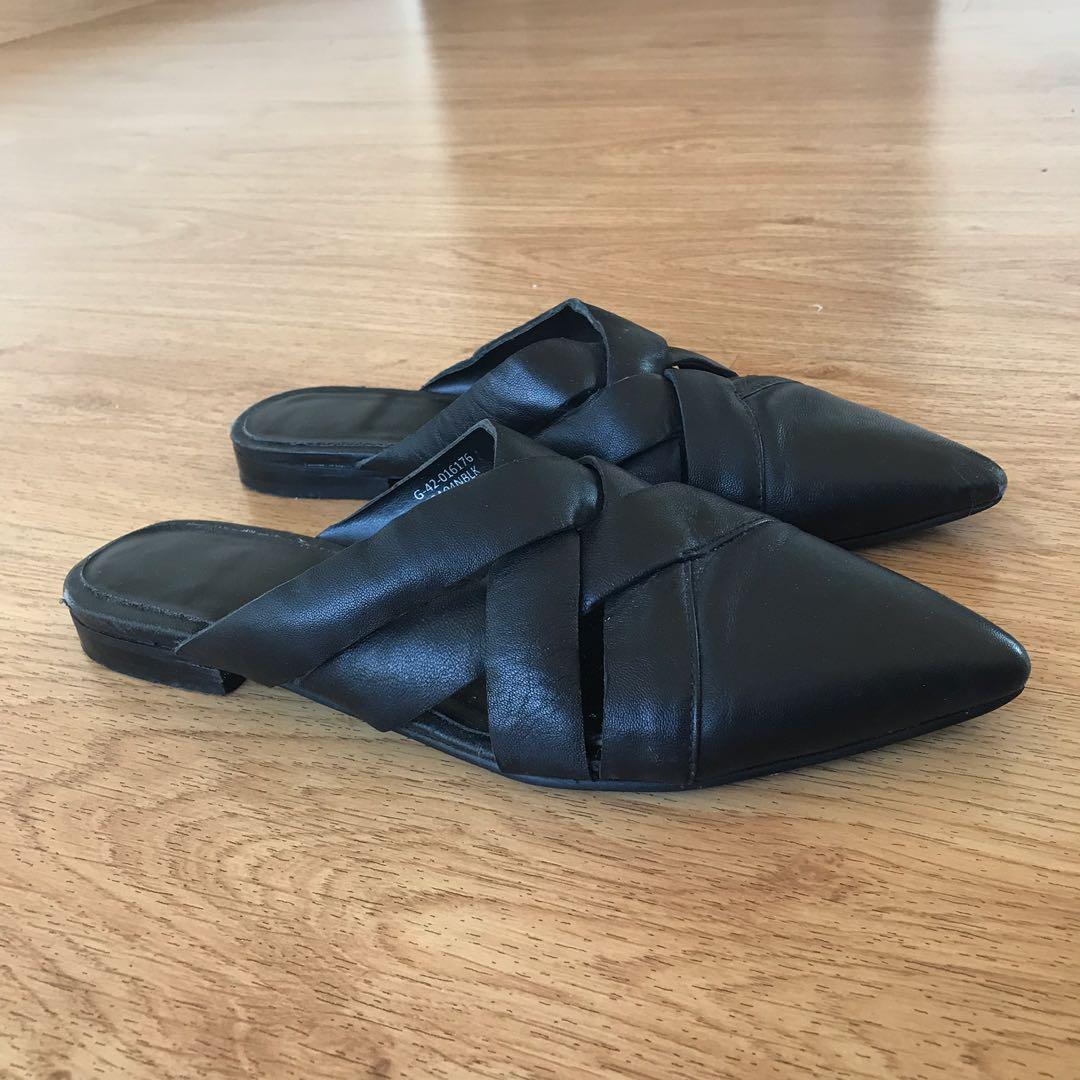 Topshop black mules outlet
