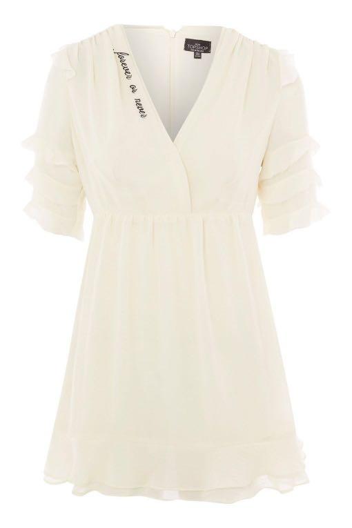 Topshop Petite Slogan Embroidered Tea Dress, Women's Fashion, Muslimah  Fashion, Dresses on Carousell