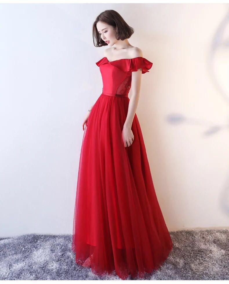 Red chiffon new arrivals gown