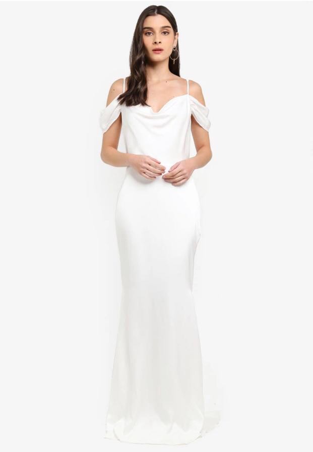 white satin maxi