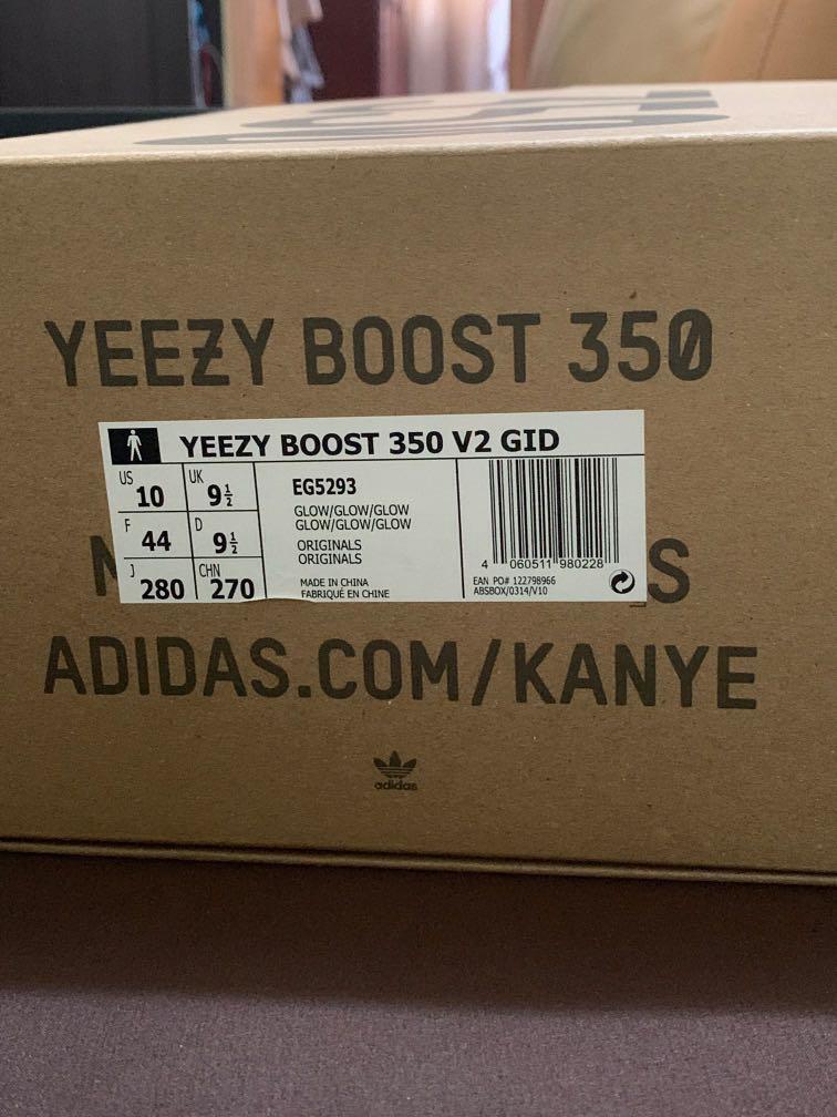 Yeezy Boost 350 V2 GID Glow Men s Fashion Footwear Sneakers on