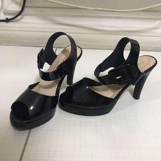 Black strap shoes