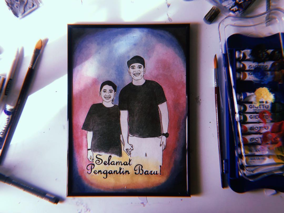 A4 potrait (Category: Art & Prints) located in Singapore. Submitted by a.atizay (Listing ID 214748435, Image 2). Description: sketched and painted with preferred colour! charging $2 for additional lamination/frame :) interested? email : ismisna@gmail.com contact via whatsapp/telegram : 96313672.