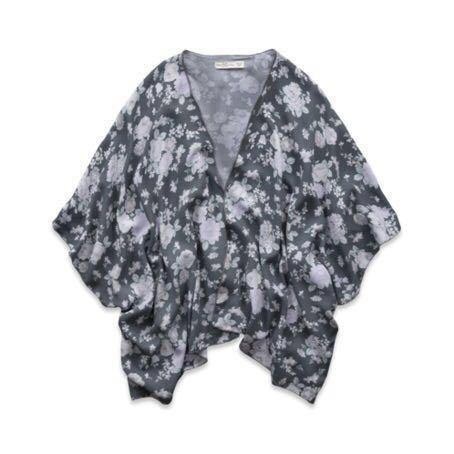 abercrombie fitch silk floral cardigan kimono