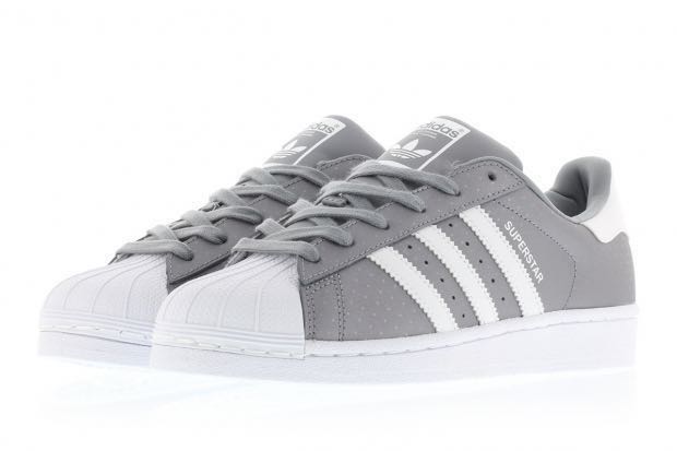 Adidas Superstar Grey Women s Fashion Footwear Sneakers on