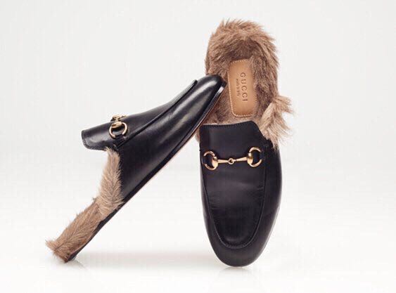 gucci princetown fur loafers