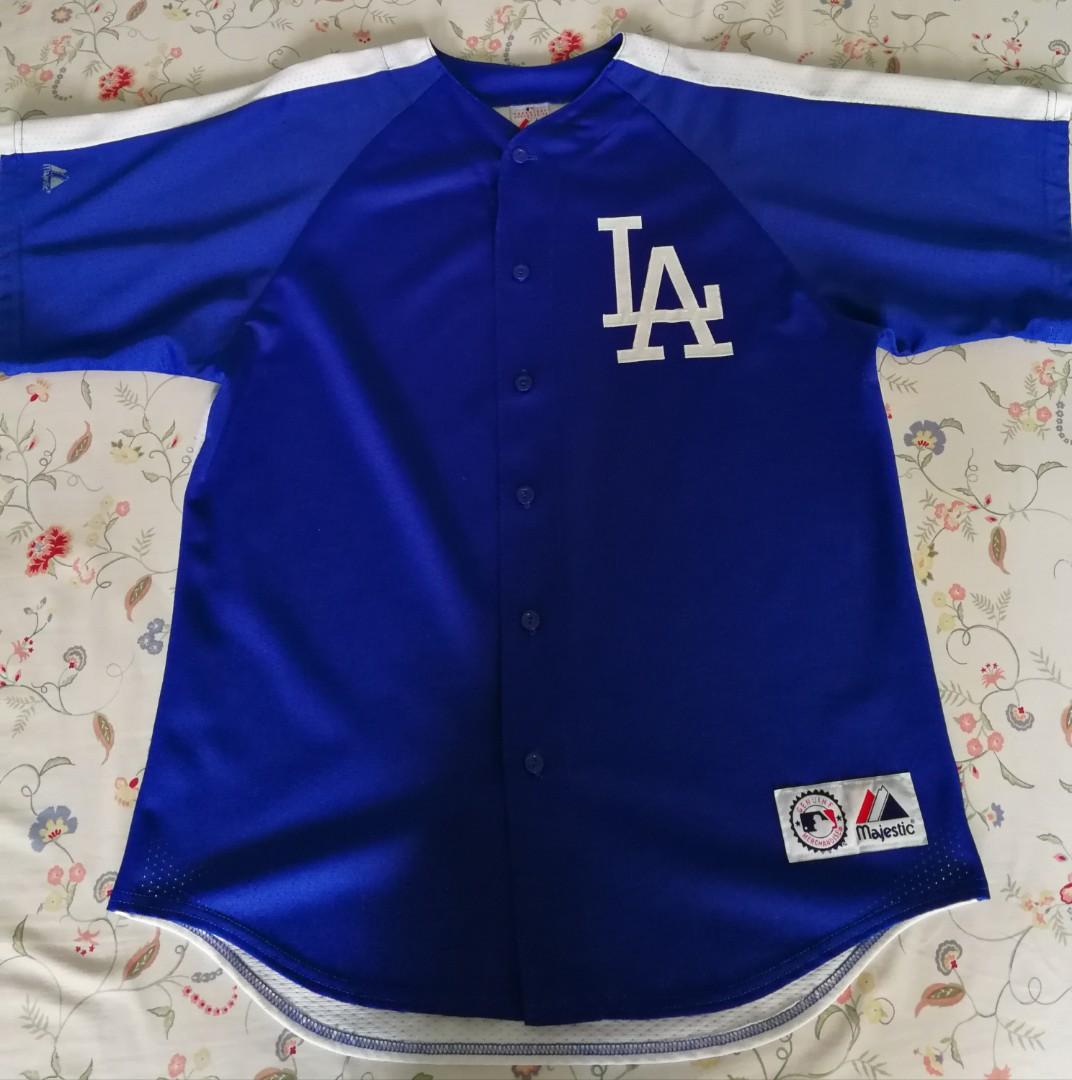 LA Dodgers MLB True Fan Genuine Merch Baseball Jersey - Blue - Men's SIZE  XLARGE