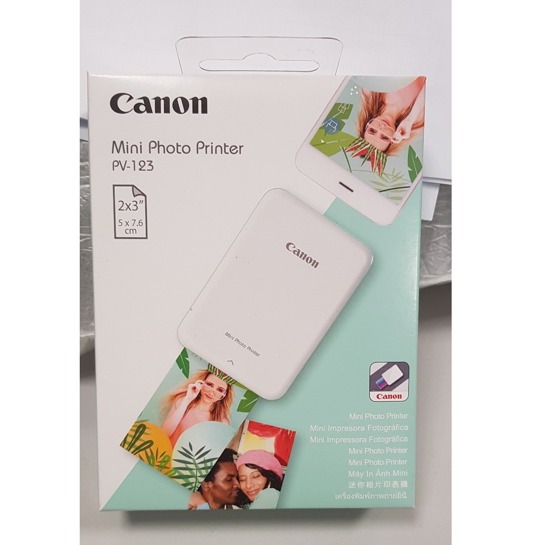 Bnib Canon Pv 123 Mini Photo Printer Mint Green Electronics Others On Carousell