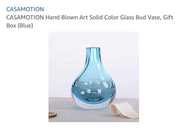 Casamotion Hand Blown Art Solid Color Glass Bud Vase Gift Box