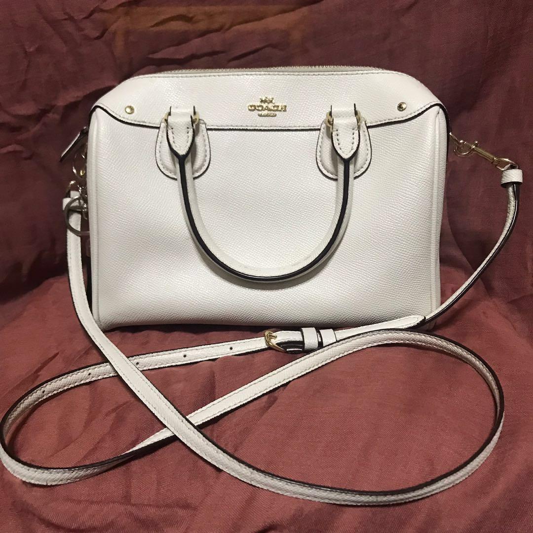COACH MINI BENNETT SATCHEL (WHITE), Women's Fashion, Bags & Wallets,  Cross-body Bags on Carousell