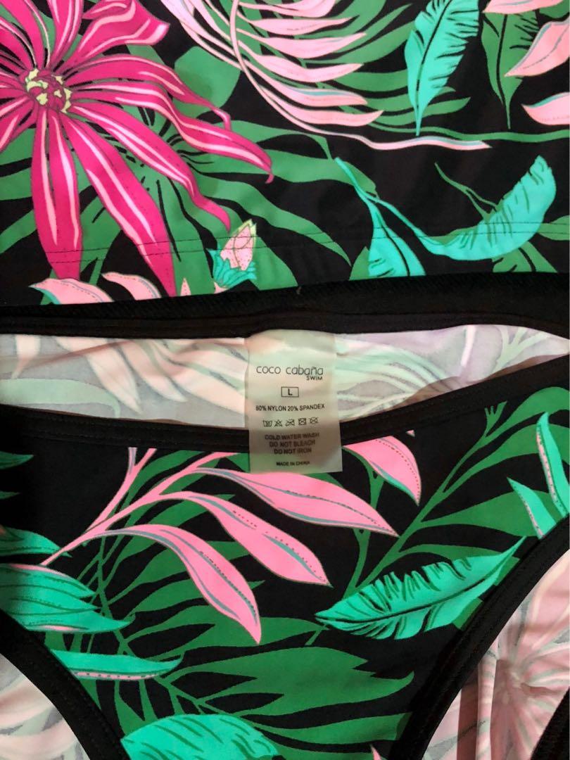 Coco Cabana Two Piece Swimwear (Category: Bikinis & Swimsuits) located in Manila. Submitted by prelovedswimwearmnl (Listing ID 233647904, Image 3). Description: 👙Selling my preloved swimwear 👙Used Once (in highly good condition) 👙Brand: Coco Cabana Price: 299.00 Two Piece Leaves Print Swimwear Padded L 👙Original Price- Php 799.00 Mode of Payment 💰Landbank 💰Gcash 💰SmartPadala . . . #preloved #swimwear #bikini #swimsuit #twopieceswimwear #le