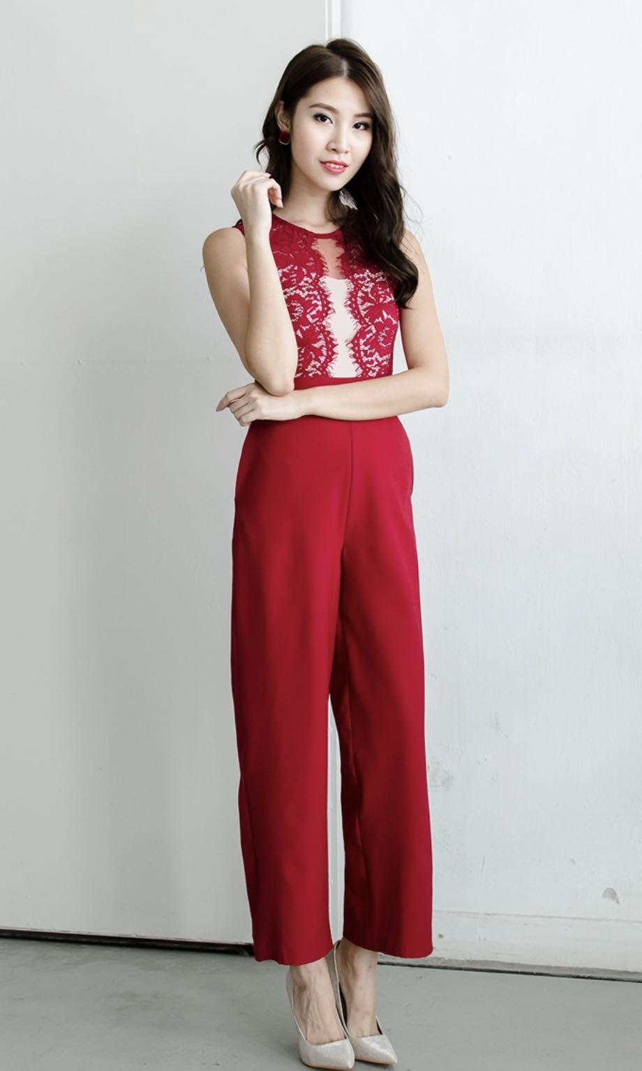 fringe lace jumpsuit