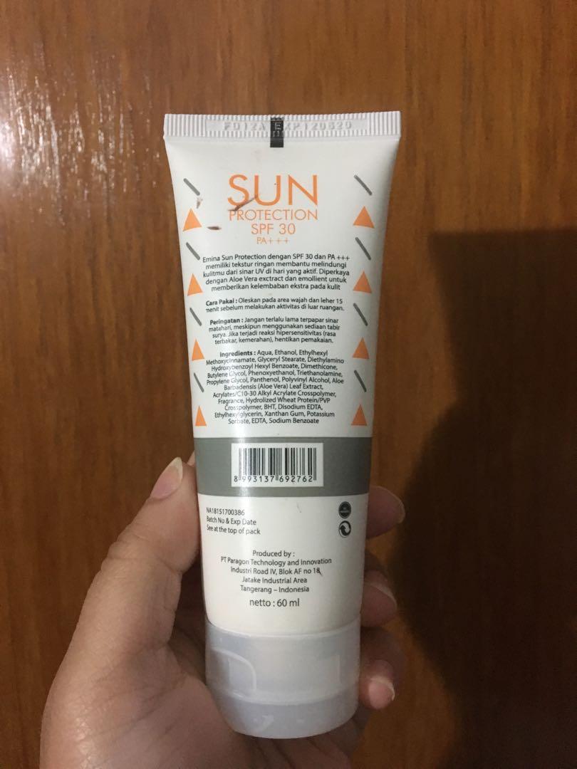Emina Sun Protection Spf 30 Ingredients Emina Sun Protection Spf 30 Pa Kesehatan Kecantikan Kulit
