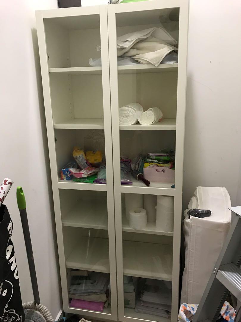 Ikea Cabinet With Glass Doors Furniture Shelves Drawers On Carousell
