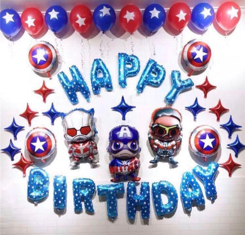 In Stock Happy Birthday Party Decoration Set Avengers Captain America Ironman Design Craft Others On Carousell