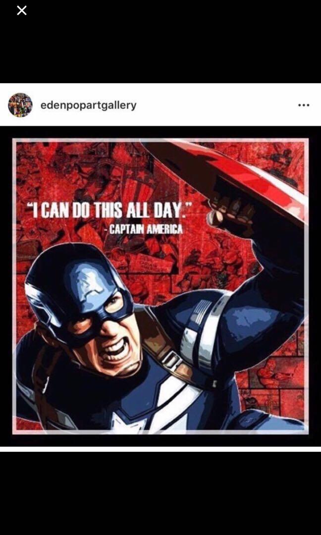 Personalised Captain America Print Bedroom Wall Art Marvel A4