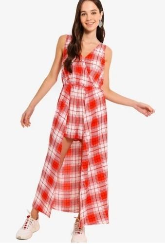 playsuit with maxi skirt overlay