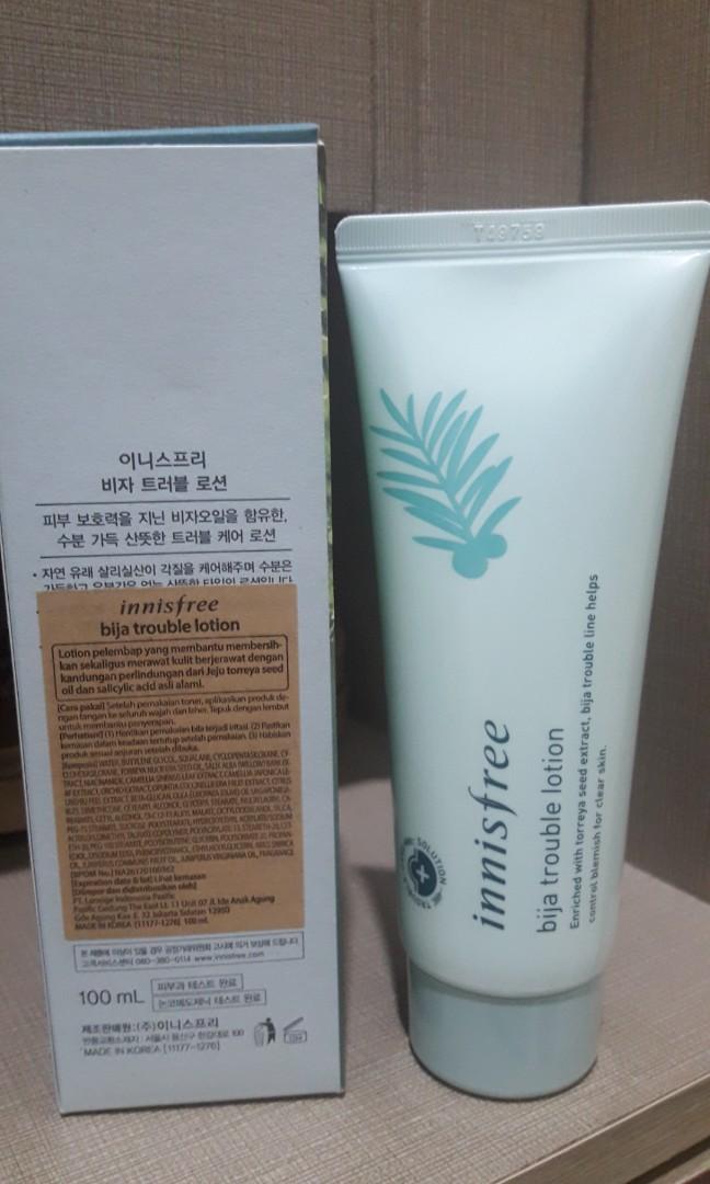 Preloved Innisfree Bija Trouble Lotion Kesehatan Kecantikan