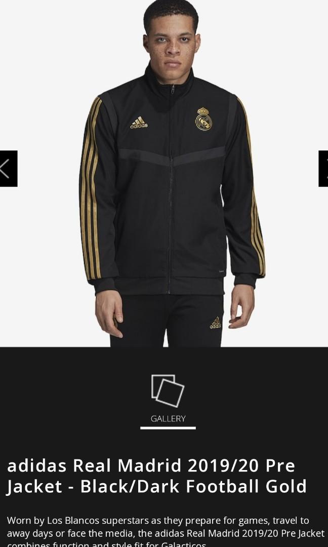 Real madrid black store and gold jacket