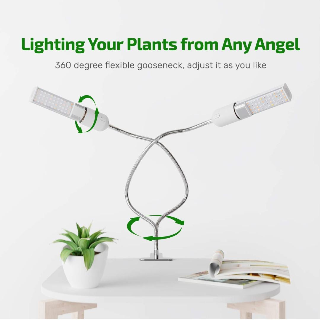 Red Blue LED Grow Lamp, Replaceable E27 Dual Head Grow Light Bulbs for ...